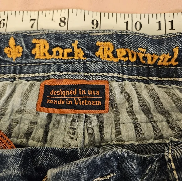 Rock Revival Blue Straight Leg Jeans Classic Denim - Picture 6 of 10